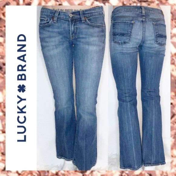 Lucky Brand Distressed Zoe Bootcut Blue Jeans 6 28 - Picture 1 of 10